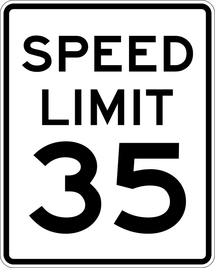 sign, speed limit, 35 miles-161174.jpg