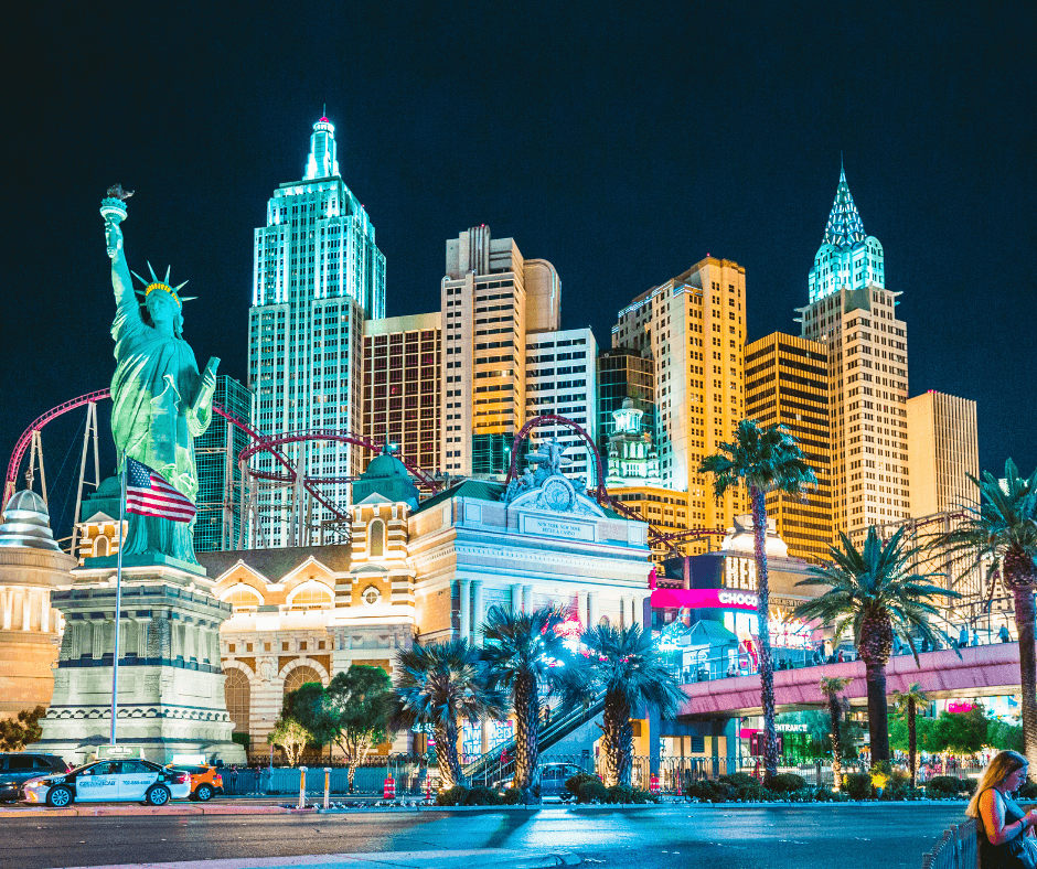 Colorful Downtown in Las Vegas, NV